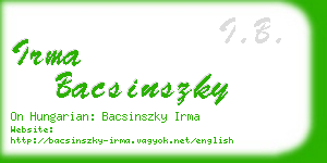 irma bacsinszky business card